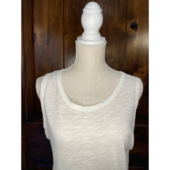 Current/Elliott Sleeveless White Distressed Oversized Summer Tank Size 2 (M) - Picture 3 of 8